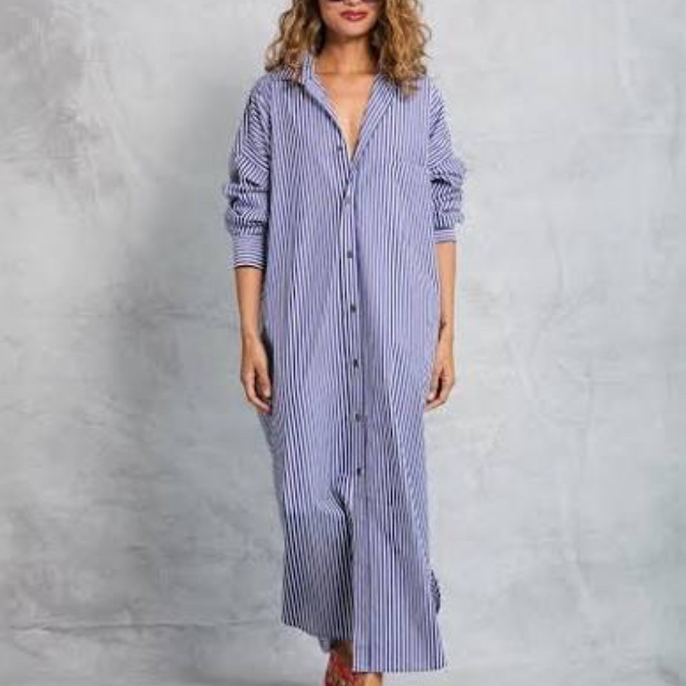 Mamene Phoebe Shirt Dress Navy Stripe